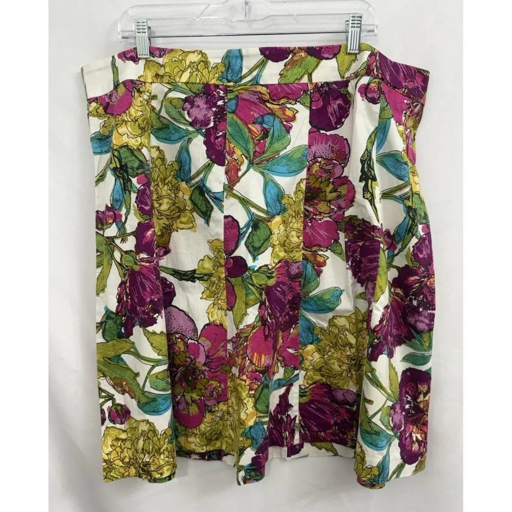 Lane Bryant‎ Floral A-Line Pleated Skirt Womens Plus Size 20 Artsy